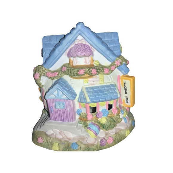 Easter Village Flower Shop House Ceramic Building - Picture 3 of 6
